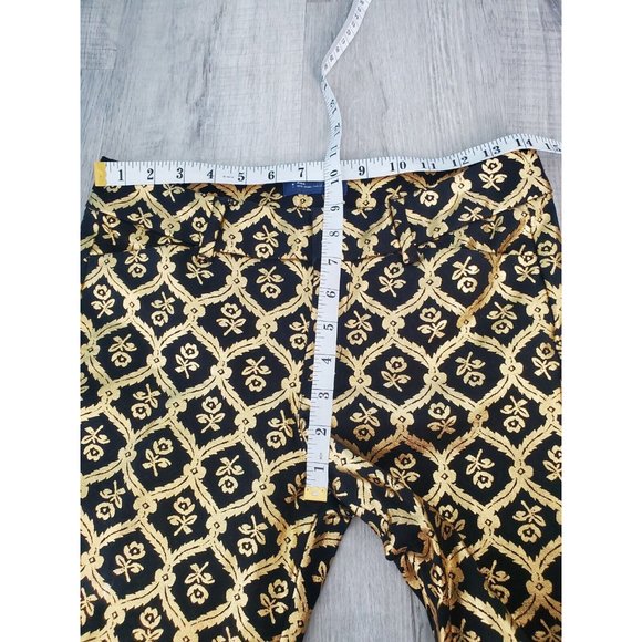 Old Navy Womens Pixie Black & Gold Print Dress Pants Mid rise, Size 4, 28"× 26" - Picture 9 of 10